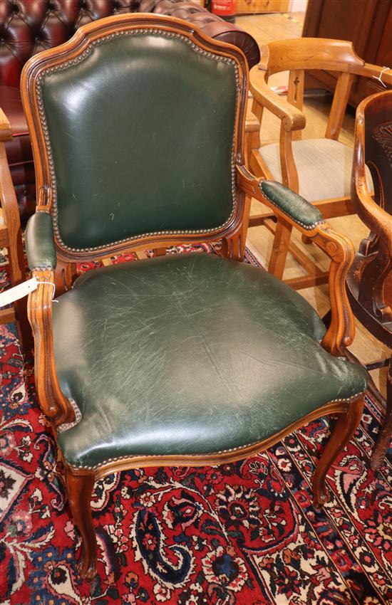 A French style beech elbow chair